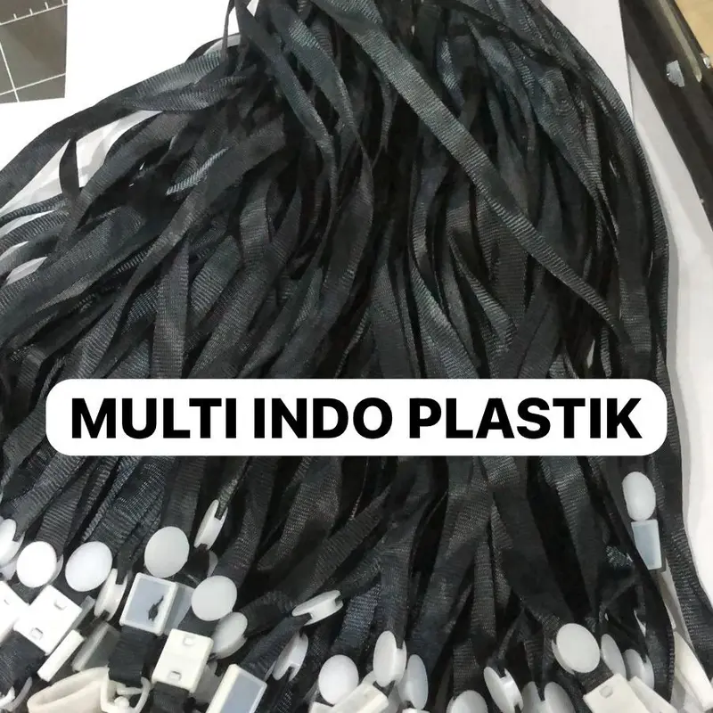 tali panitia lanyard 1cm/Warna HITAM /tali id card/tali nametag/ 2