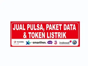 STIKER PULSA & TOKEN LISTRIK + LAMINASI GLOSSY TAHAN AIR BISA CUSTOM CHAT ADMIN