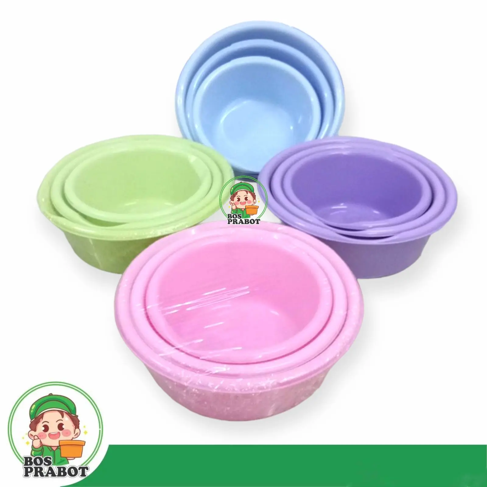 BASKOM PLASTIK BERANAK ISI 3 PCS / BASKOM PINK / BASKOM UNGU