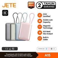 Gambar 【Sertifikat CCC】JETE A15 Powerbank Wireless Magnetic Magsafe 10000mAh 22.5W Fast Charging Built in Kabel Type C Portable Travel Power Bank Handphone - Dark Grey dari JETE Authorized Store Bali Kota Administrasi Jakarta Pusat 1 Tokopedia