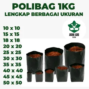 Polybag Tanaman 1 kg Isi Ratusan Lembar Hitam / Polybag 1 kg Polybag Tanaman / Polybag  Murah / Polybag Awet / Polybag kuat Plastik