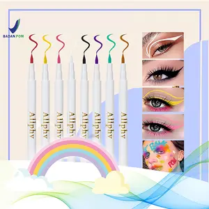 Allphv Eyeliner Warna Warni Waterproof Putih Merah Black Brown Red Lasting Pencil Tahan Air Tahan Lama Mudah Diwarnai 12 Warna - Pensil