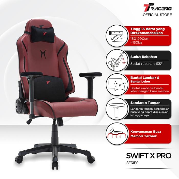 Gambar TTRacing Swift X Pro Gaming Chair | Kursi Gaming [Garansi 2 Tahun] - Red dari TTRacing Indonesia Kota Tangerang 5 Tokopedia
