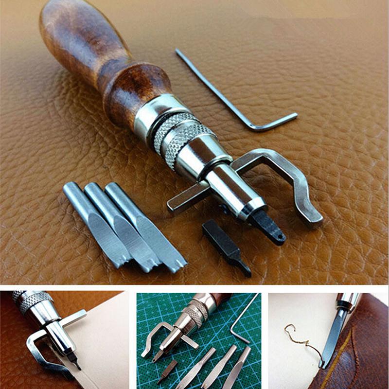 Product Introduction of 7 in 1 Multipurpose Leather Craft Tool Sew&Crease Leather Edge Beveler Tool Set 15