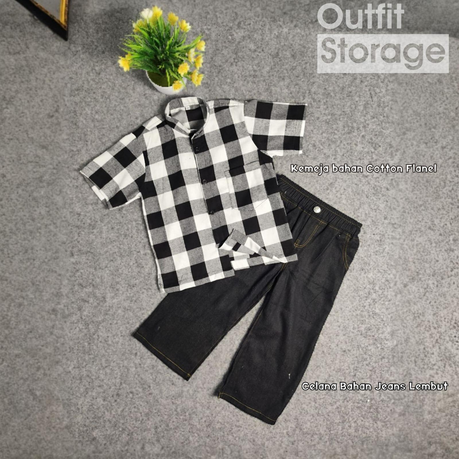 Outfit Storage Stelan Anak Keren Kemeja Katun Flanel & Celana Panjang Denim Usia 3-12 Tahun Fashion Anak Murah Bahan Nyaman Tahan Lama Outfit Storage Stelan Anak Keren Kemeja Katun Flanel & Celana Panjang Denim Usia 3-12 Tahun Fashion Anak Murah Bahan Nyaman Tahan Lama