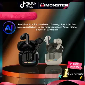 Monster XT05 Bluetooth 5.4 high-fidelity audio, intelligent noise cancellation, immersive sound, 0.05-second ultra-low latency, and 24-hour ultra-long battery life.