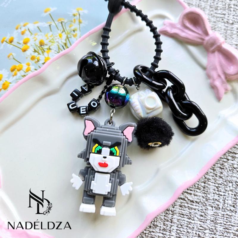 Nadeldza Bag Charm Karakter Tom n Jerry Legoo Kartun Lucu Bunyi Lonceng/ Gantungan Tas Kartun Kucing Lucu 3