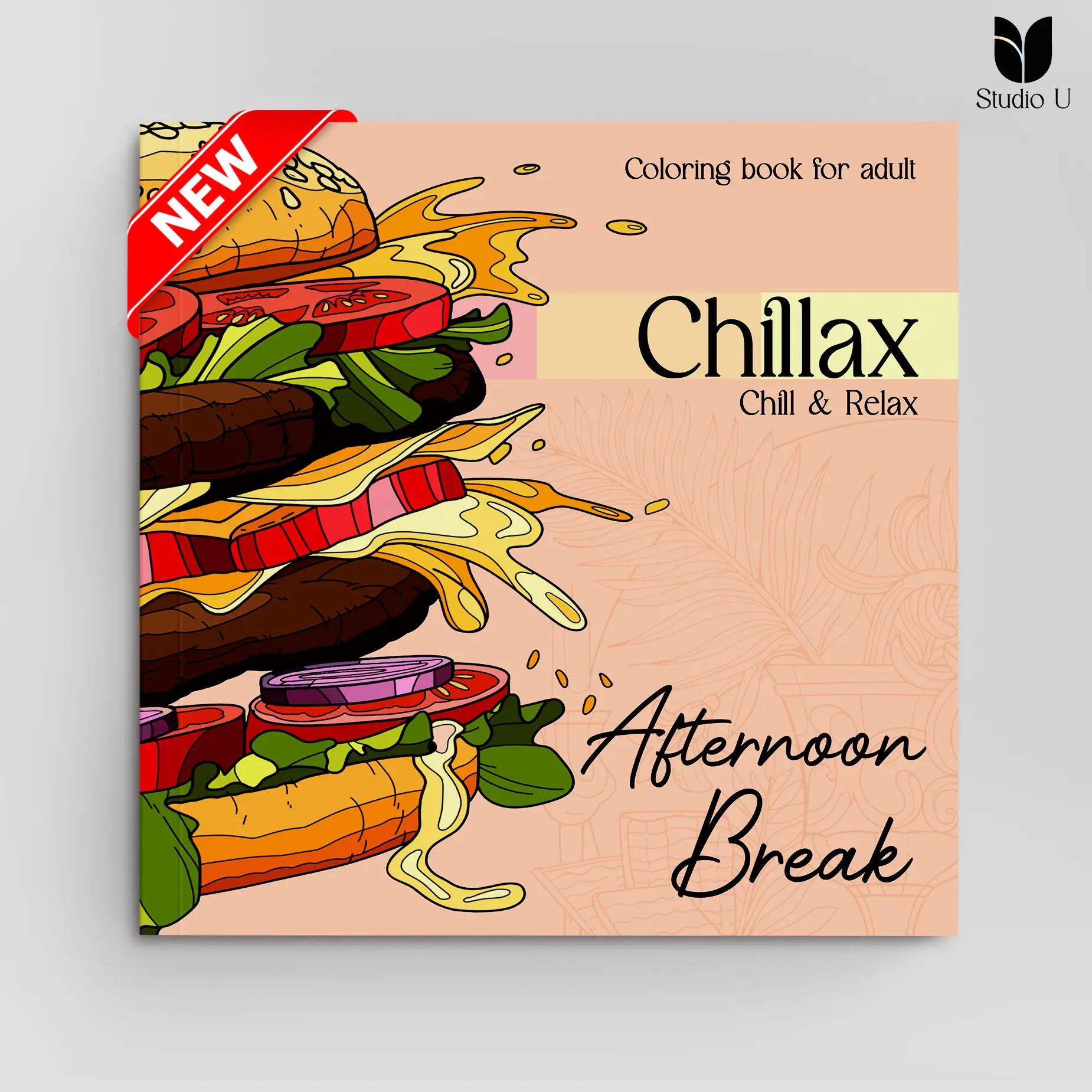 [Chillax] Adult coloring book (Buku mewarnai dewasa) Vol #3 - Afternoon Break (Foodies)