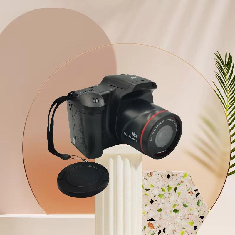 Máy quay video kỹ thuật số 1080P với zoom 16×, màn hình 2,4 inch, thiết kế nhỏ gọn dễ mang theo cho trẻ em và người lớn, hỗ trợ thẻ SD dung lượng tối đa 128 GB