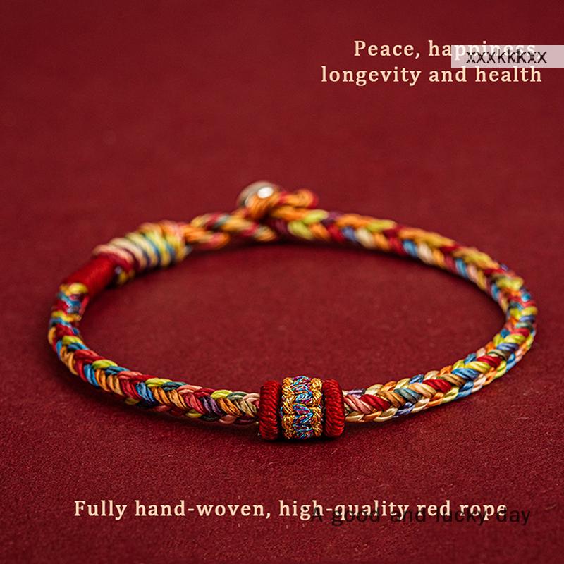 Vòng Tay Bện Thủ Công, Chỉ Đầy Màu Sắc, Vòng Tay Dây Charm May Mắn, Dành Cho Phụ Nữ Và Nam Giới, Nút Thắt, Vòng Tay Dệt Dây Đỏ, Ý Tưởng Quà Tặng Tuyệt Vời Sứ Kiềng Cao Su Phụ Kiện Voi
