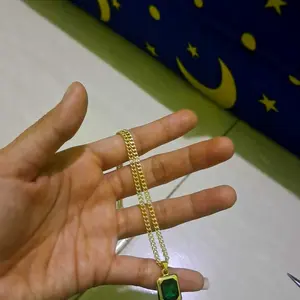 [Fanyee] Kalung Liontin Zamrud Sederhana Vintage Fashion Premium Sederhana Q1129