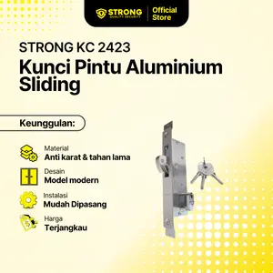 STRONG Kunci Pintu Aluminium Sliding KC 2423 | Sliding Door Lock & Kunci Kait Aluminium | Kunci Pintu Geser Rumah & Kantor | Lock Door Aluminium Anti Karat | Kunci Pintu Geser Minimalis | Door Lock Sliding Aluminium Tahan Lama