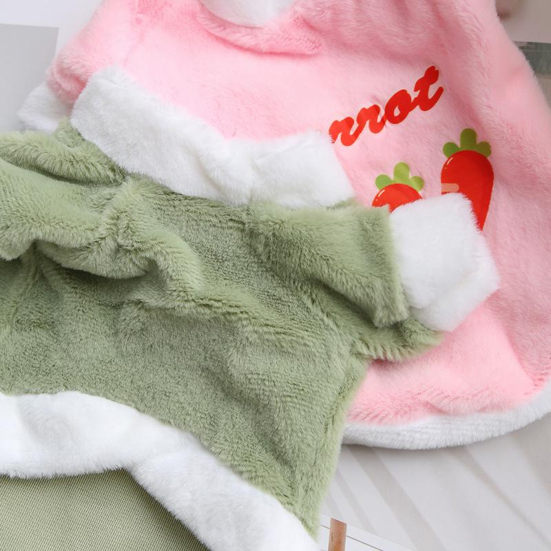 Product Introduction of Autumn Winter Original Plush Pet Carrot Cartoon Cute Clothes Jade Rabbit Velvet Cold-Proof Warm Super Cute Plush Clothes 24