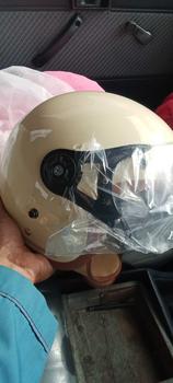 Product Review of HELM BOGO DEWASA KACA PILOT CLEAR MODEL HIJAB RETRO PRIA WANITA LIST BUSA COKLAT FULL LEHER SNI TERBARU MOTORCYCLE from K**m t** b**a 2