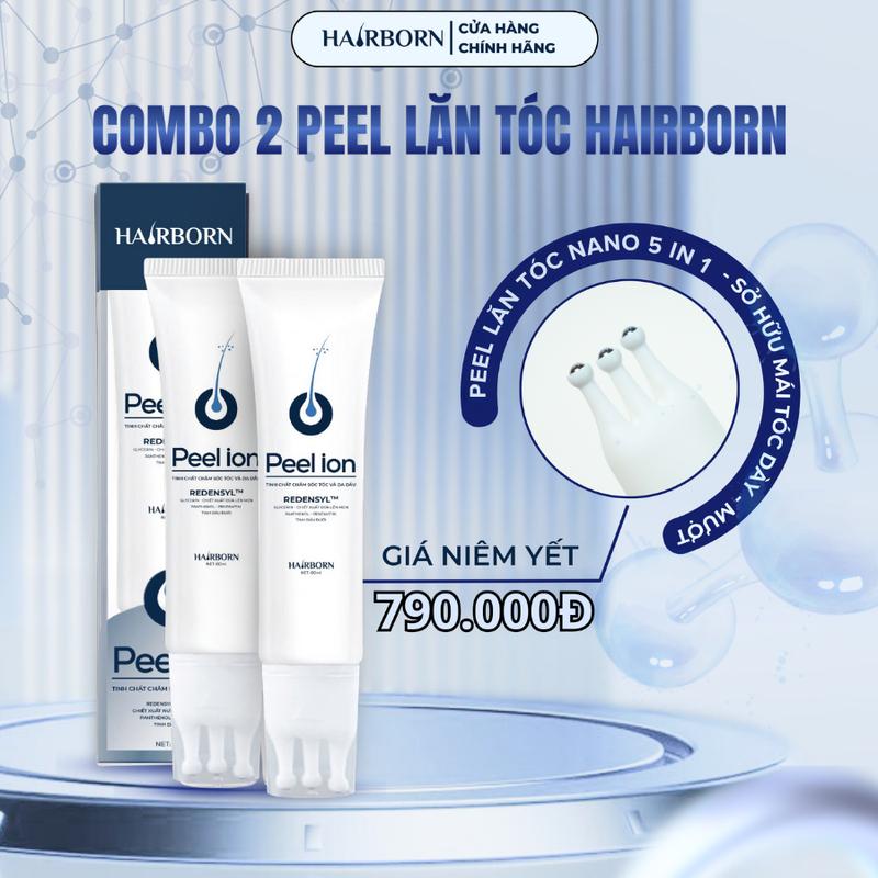  Combo 2 Peel Lăn Lóc Ion Hairborn Tuýp 60ml Thương Hiệu: Mocha Tinh Chất Mọc tóc 