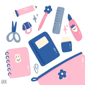 (10-75)  alat tulis/pensil , bolpoin,buku