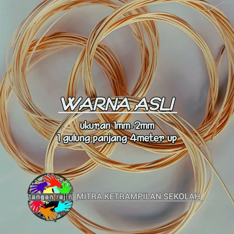 ROTAN PITRIT 1 M - 2 M WARNA terdiri 3-4 warna /1 paket isi 25 gulung  satu gulung panjang 3-4meter up 2