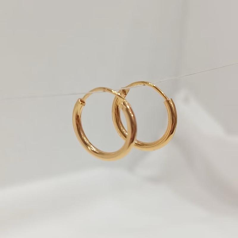 PH48 Anting Gipsy Bulat Polos Anting Fashion Wanita 0