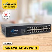 Gambar LOEWIX PoE Switch CCTV 24 Port Full Gigabit + 2 Port FO - Sakelar Power over Ethernet Metal Casing-  LX-2124SFP dari Loewix Kota Administrasi Jakarta Utara 3 Tokopedia