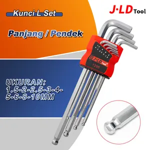 JLD Kunci L Set 9pc Hex Set key  KUNCI L berbentuk bola Set Kunci L Set murah