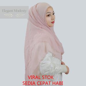 Tudung wanita Muslim model baru 2024, kain kasa kapas bernafas corak salji, selendang panjang warna solid, gaya etnik, selendang kasa anti nyamuk dengan tali ikat, sulaman Malaysia, sesuai untuk gadis, dewasa, dan kanak-kanak.