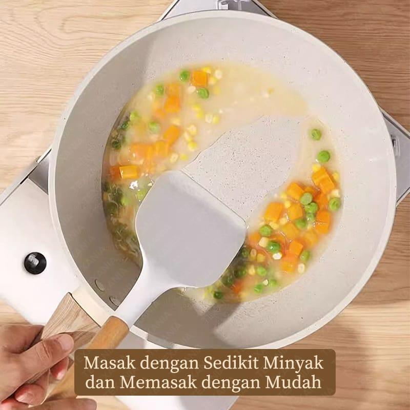 [5.5 SALE] TEXANIA Saucepan Panci 20cm Wajan Anti Lengket Warna Cream Kitchenware 4