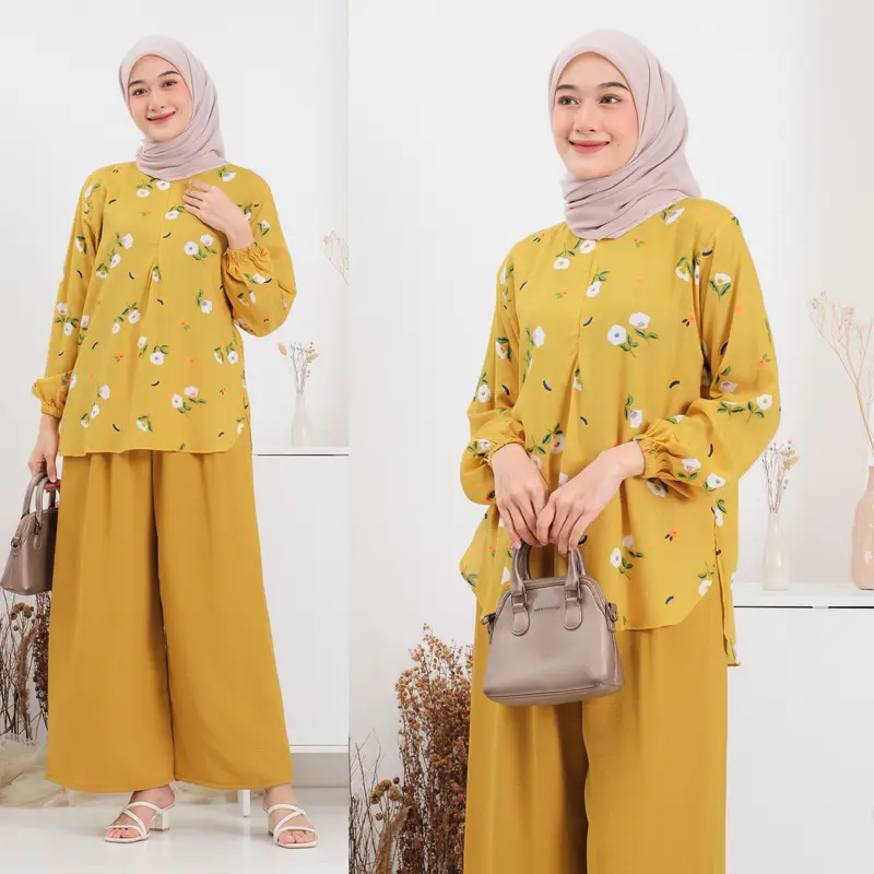 One Set Wanita Setelan Wanita Motif Mix Crinkle 6