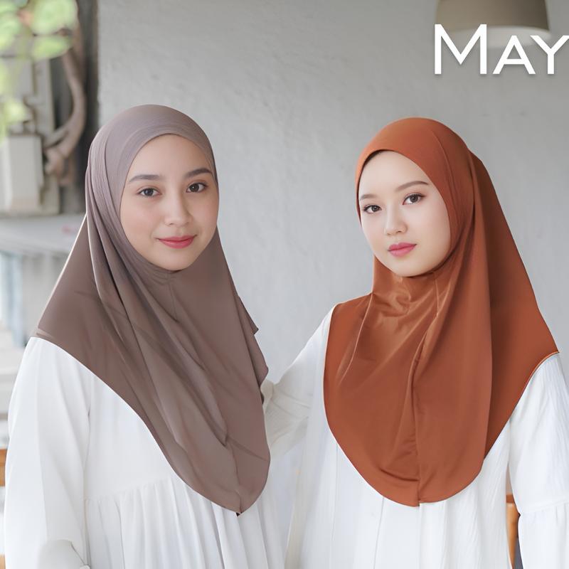 Bergo Hamidah Non Pet Jersey / Bergo Instan Malay Non Pad Daily Jersey Premium/Kerudung Jumbo Bergo Malay Ukuran L Nonpet Hamidah 6