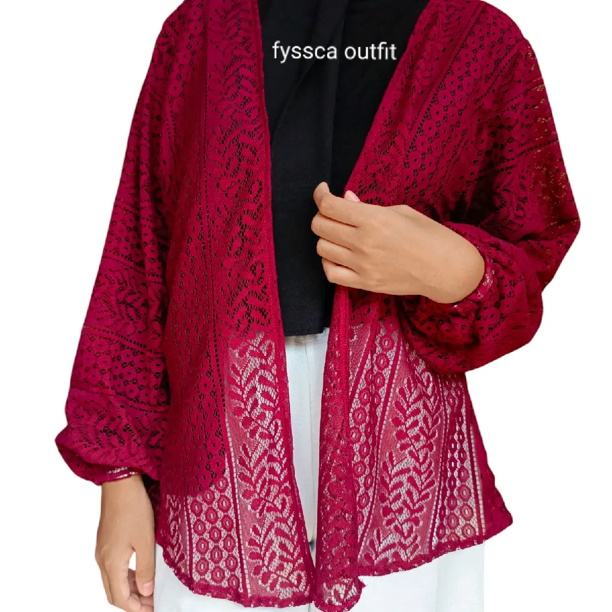 malika vest / rompi brokat / kardigan outer brokat