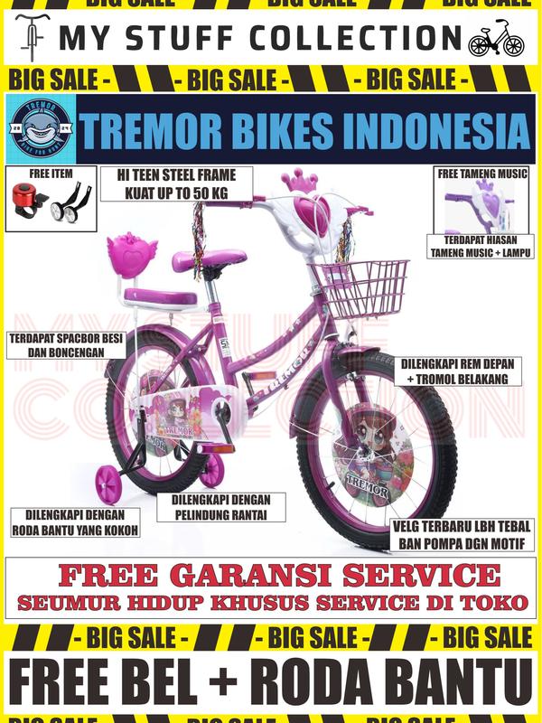 SEPEDA MINI ANAK UKURAN 16 INCH COCOK UNTUK USIA 4 TAHUN HINGGA 7 TAHUN BONUS KERANJANG DAN BONCENGAN SERTA BEL SEPEDA sepeda little 7