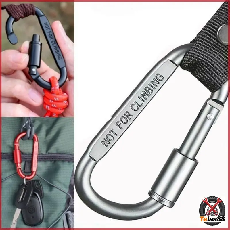 [Telas88] Quickdraw Karabiner Mini Bentuk-D LIXADA Gantungan Carabiner Aluminium Stainless Steel Multi-fungsi Gantungan Tali Outdoor Kokoh Tahan Lama
