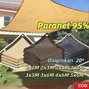 Jaring Paranet 95% Anti Uv Sunshade Net Tabir Surya Coklat Taman Paranet Lebar 2/3/4/5 Meter Peneduh Paranet 95% Anti-Uv Jaring Jaring Paranet  Paranet Shading Net  Garden Sunshade Net  Jaring Rumah Kaca Jaring Tabir  90% Anti Uv Sunshade Net Tabir Surya