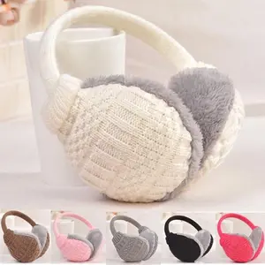 TOKO LUCKY88 IMPORT Earmuff Retro Winter Penghangat Telinga Musim Dingin Lapis Bulu Unisex Wool Velvet Hitam Abu Pink Putih Khaki