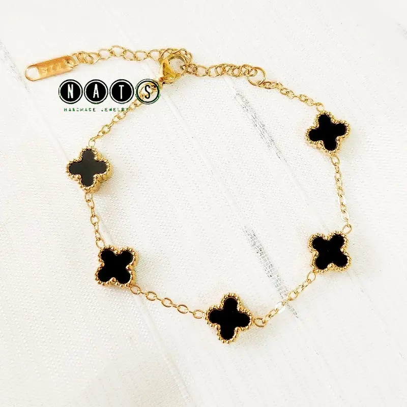 Nats Living: Gelang Tangan Clover Mini Titanium Dua Sisi 5