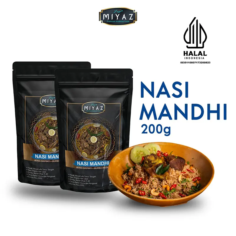 Paket Beras Basmati Miyaz 200gr Bumbu Rempah Nasi Kebuli, Briyani, Mandhi, Bukhari, Kabsa Instan Sehat 2