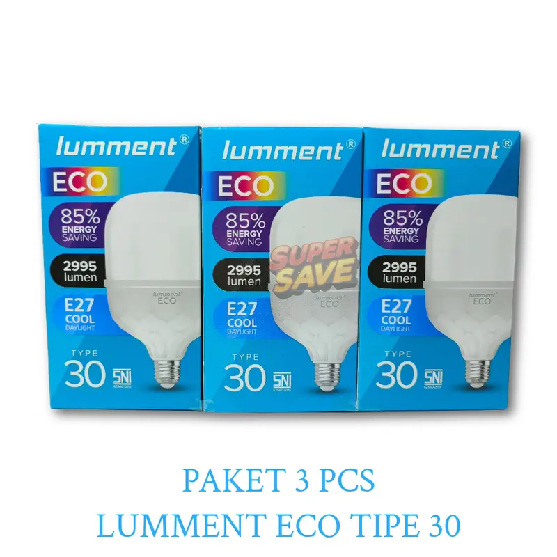 Paket Hemat 3 Pcs Lumment Eco Lampu LED Kapsul Type 30 - Cahaya Putih 0