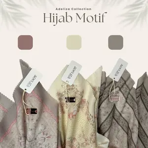 Adeliza Hijab Kerudung Segiempat Motif Premium Voal 113x113 Finishing Lasercut Bahan Voal Katun Sublim Lembut Tegap Trendy