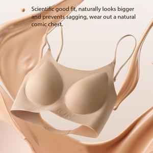 Áo Ngực Kem Nền Thạch Không Đường May, Dây Mỏng, Vô Hình, Cho Vẻ Ngoài Lưng Đẹp Của Phụ Nữ, Áo Yếm