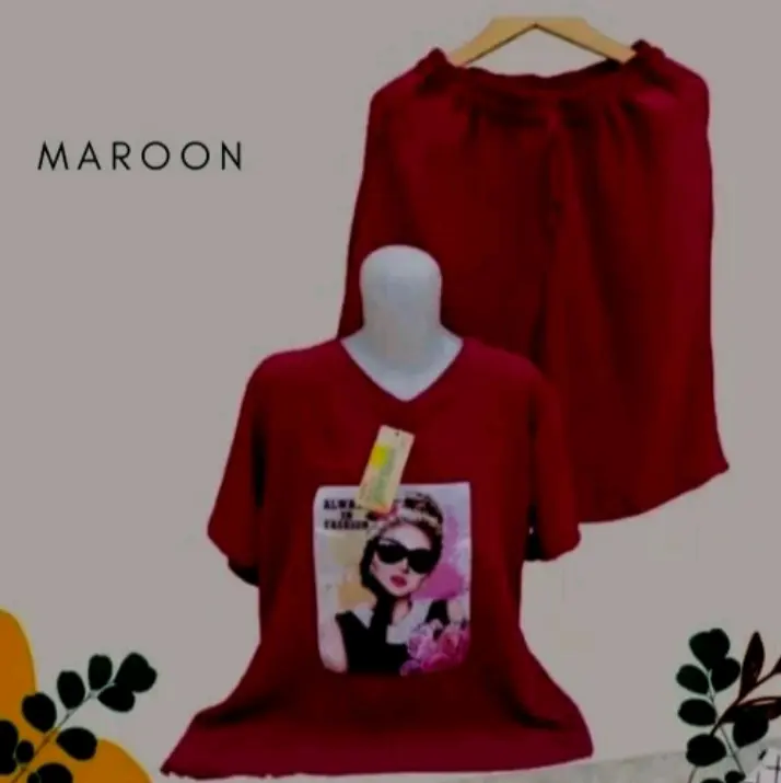 ZN PAHE 100 RIBU 3 ONESET KATUN PENDEK SABLON TERLARIS / Setelan dewasa / One Set Wanita Kekinian Nyaman Santai baju  wanita outfit hana korean style 6