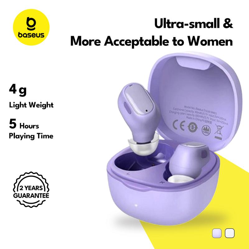 Baseus Encok WM01 True Wireless Bluetooth Earphone Pengurangan Kebisingan Tahan Air Mini Earbuds TWS Headphones Biru 1