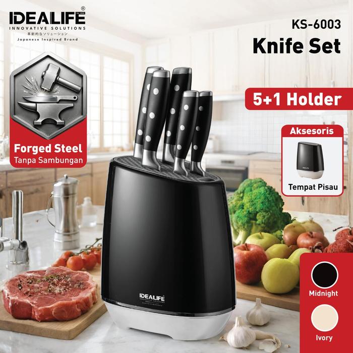 Gambar IDEALIFE - Knife Set - Perlengkapan Pisau Dapur - KS-6003 dari IDEALIFE ONLINE STORE Kota Administrasi Jakarta Utara Tokopedia