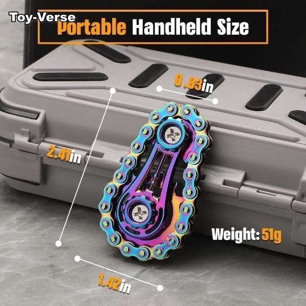 Toy-Verse Fidget Hand Spinner Rante /Besi Rantai Cincin Dekompresi Sproket Keren Mainan Rantai /Cool Sprockets Hand Roller Fidget Chain Toys Novelty Anti /Anxiety Hand Finger Spinner/Metal Fidget Spinner/Kinetic Desk Office  Anak