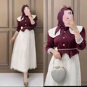 setelan rok tutu fukuro embos mix brukat impor premium