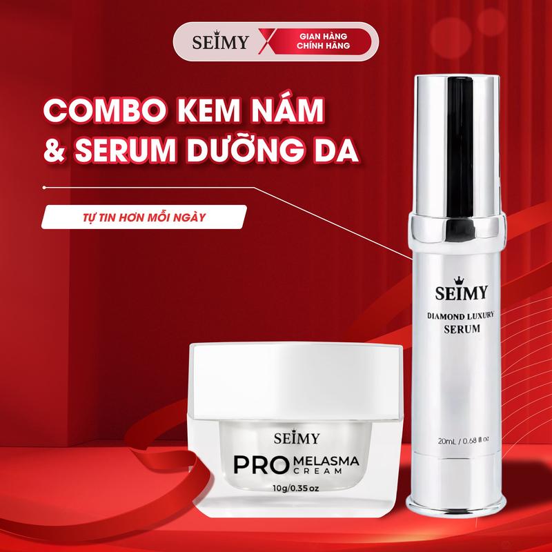  Combo Serum Dưỡng Da Seimy - Diamond Luxury Serum Kèm Kem Nám Seimy - Pro Melasma Cream 