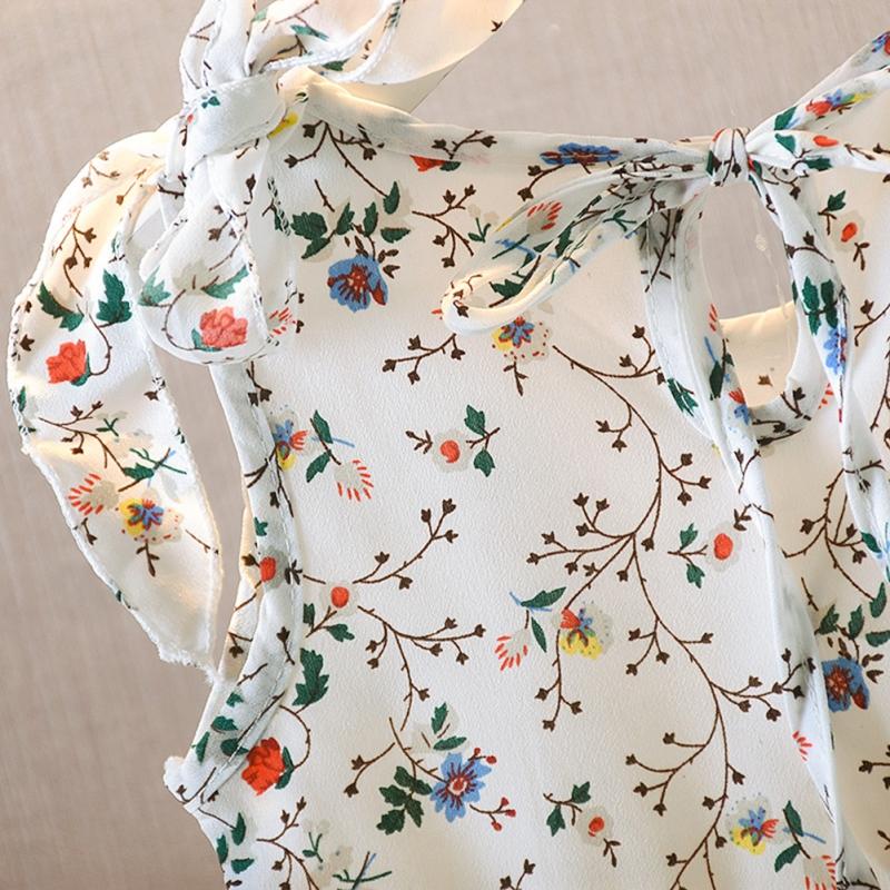 Product Introduction of Summer Casual Baby Girls Floral Pattern Strap Dress Cotton Kids Toddler Sleeveless Pageant Sundress 13