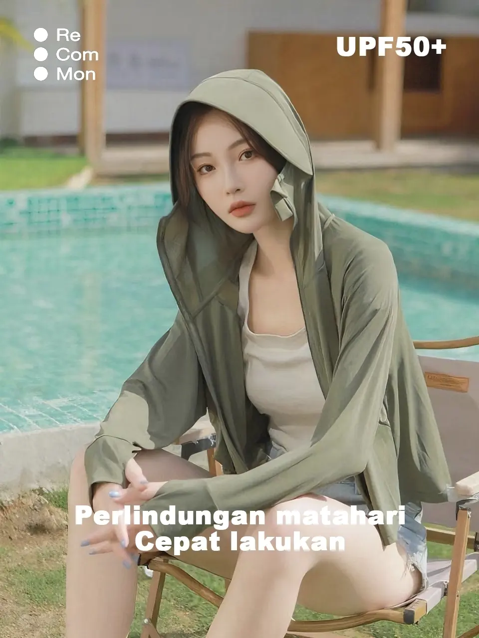 Recommon Croptop Anti UV Jaket UPF50+ Perlindungan Matahari Optimal Cepat Lakukan untuk Aktivitas Outdoor Desain Nyaman dan Praktis Outer Jacket Olahraga