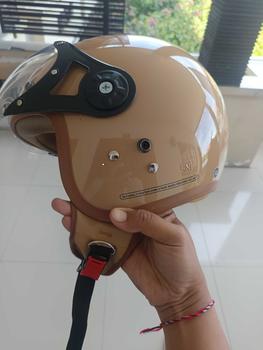 Product Review of HELM BOGO DEWASA KACA PILOT CLEAR MODEL HIJAB RETRO PRIA WANITA LIST BUSA COKLAT FULL LEHER SNI TERBARU MOTORCYCLE from M**🌻 0