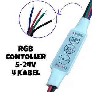 Modul LED Kedip Controller 4 Kaki Kabel 12-24V Kabel Langsung