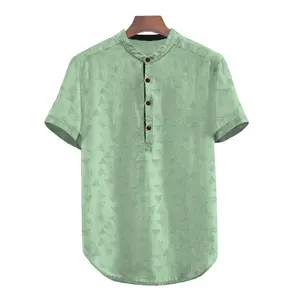 Baju Koko Pria Muslim KOKO HANAFI Katun Embos Motif Garis M-2XL / 26432