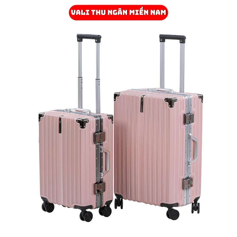  KN686 - VALI KHUNG NHÔM KHÓA SẬP CAO CẤP  SIZE 20 24 28  CÓ MÓC TREO ĐỒ VÀ KHAY ĐỰNG CỐC -  miễn phí giao hàng - hàng lỗi báo shop đổi mới - BẢO HÀNH 2 NĂM 